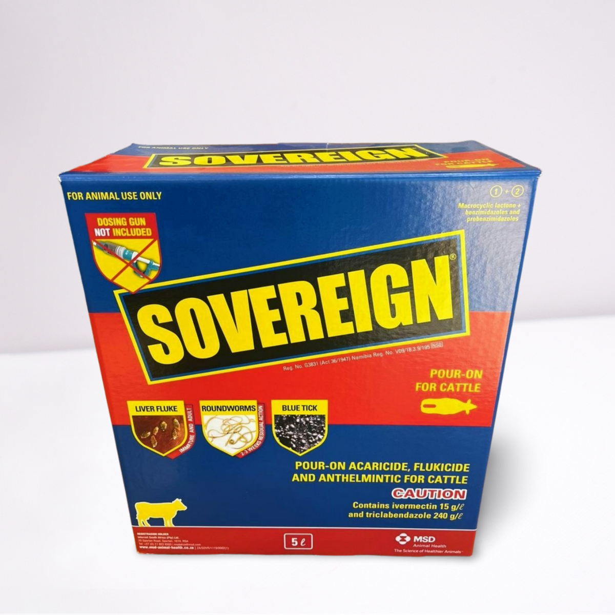 Sovereign Pour On 5L (without applicator) - Bovivet Inc - Livestock Health