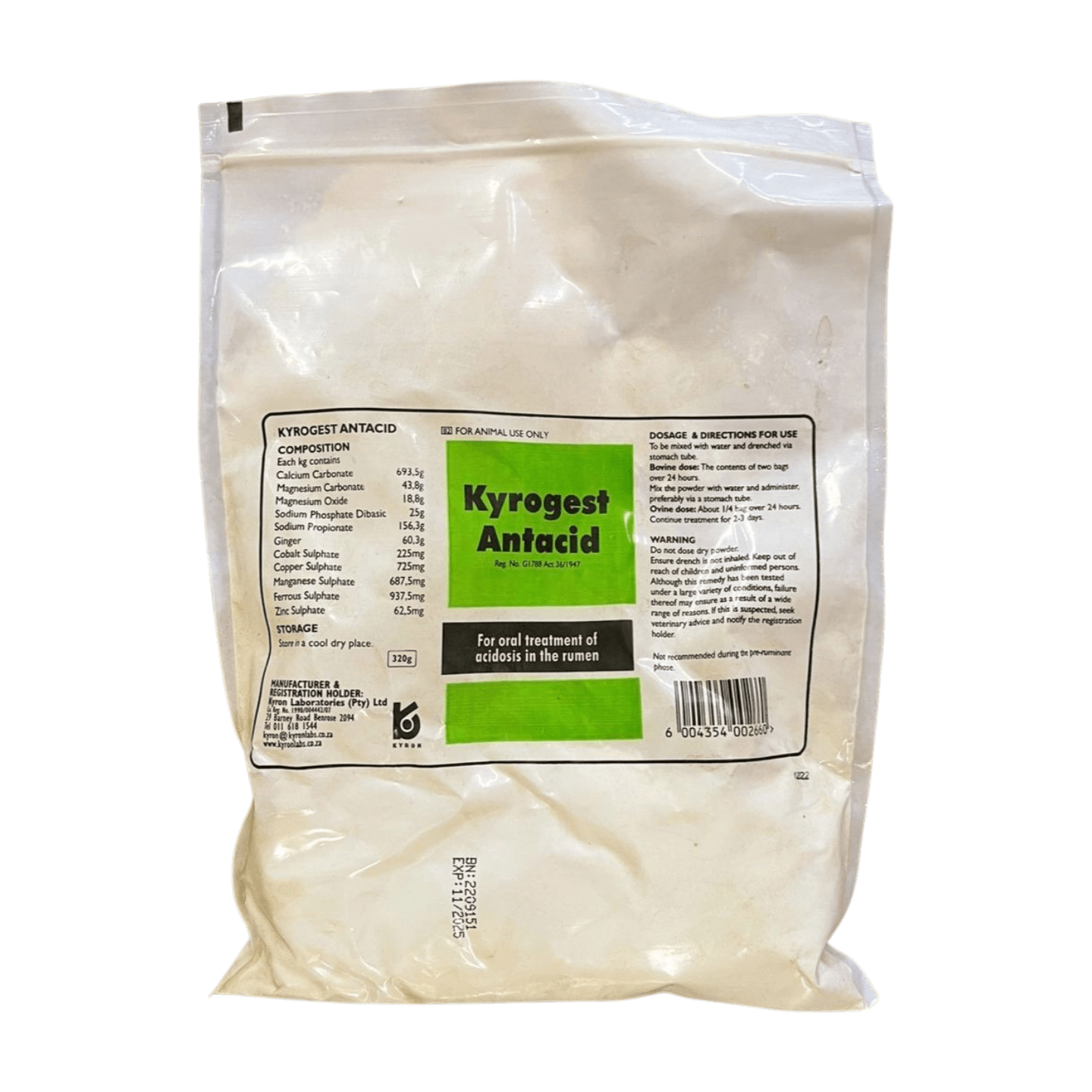 Kyrogest Antacid 320g - Bovivet Inc - Livestock Health