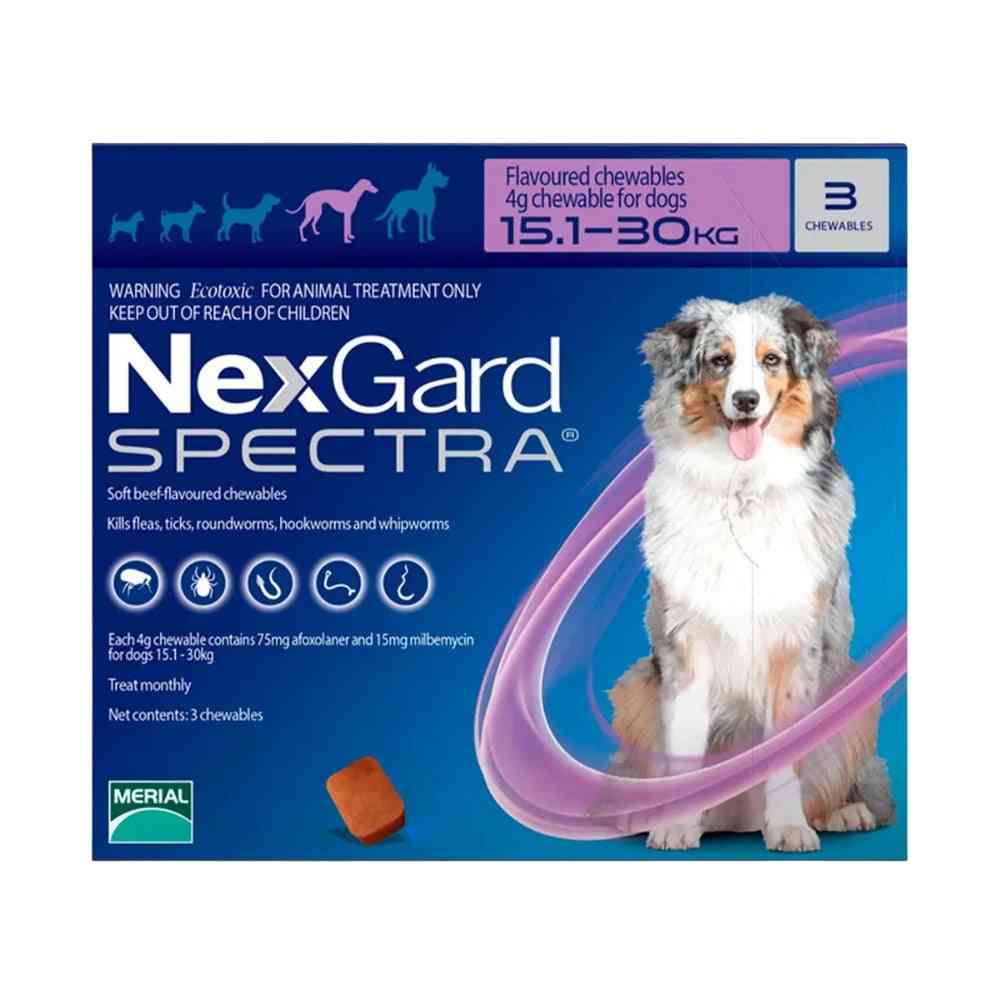 Nexgard Spectra chewable tablets for dogs 15,1-30,0kg - 3 Tablets