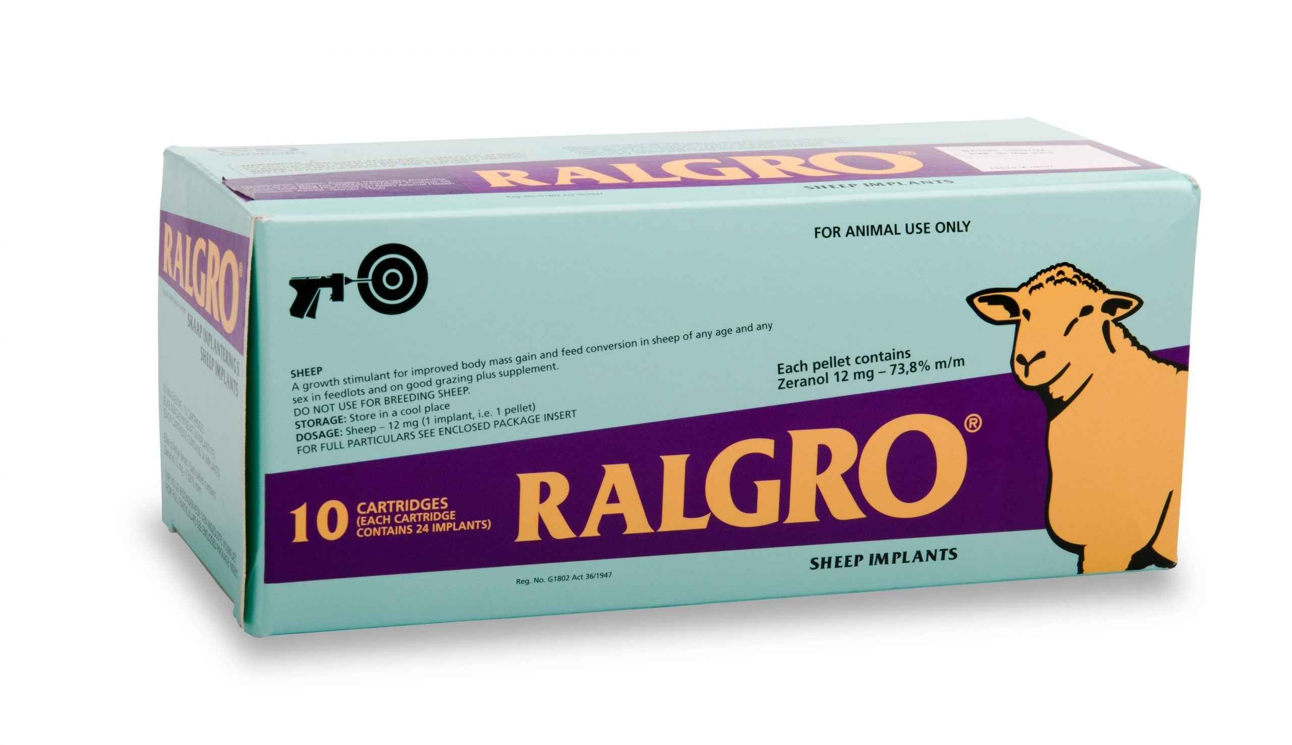 Ralgro Ralgro Sheep Cartridge growth implant - Bovivet Inc - Livestock Health