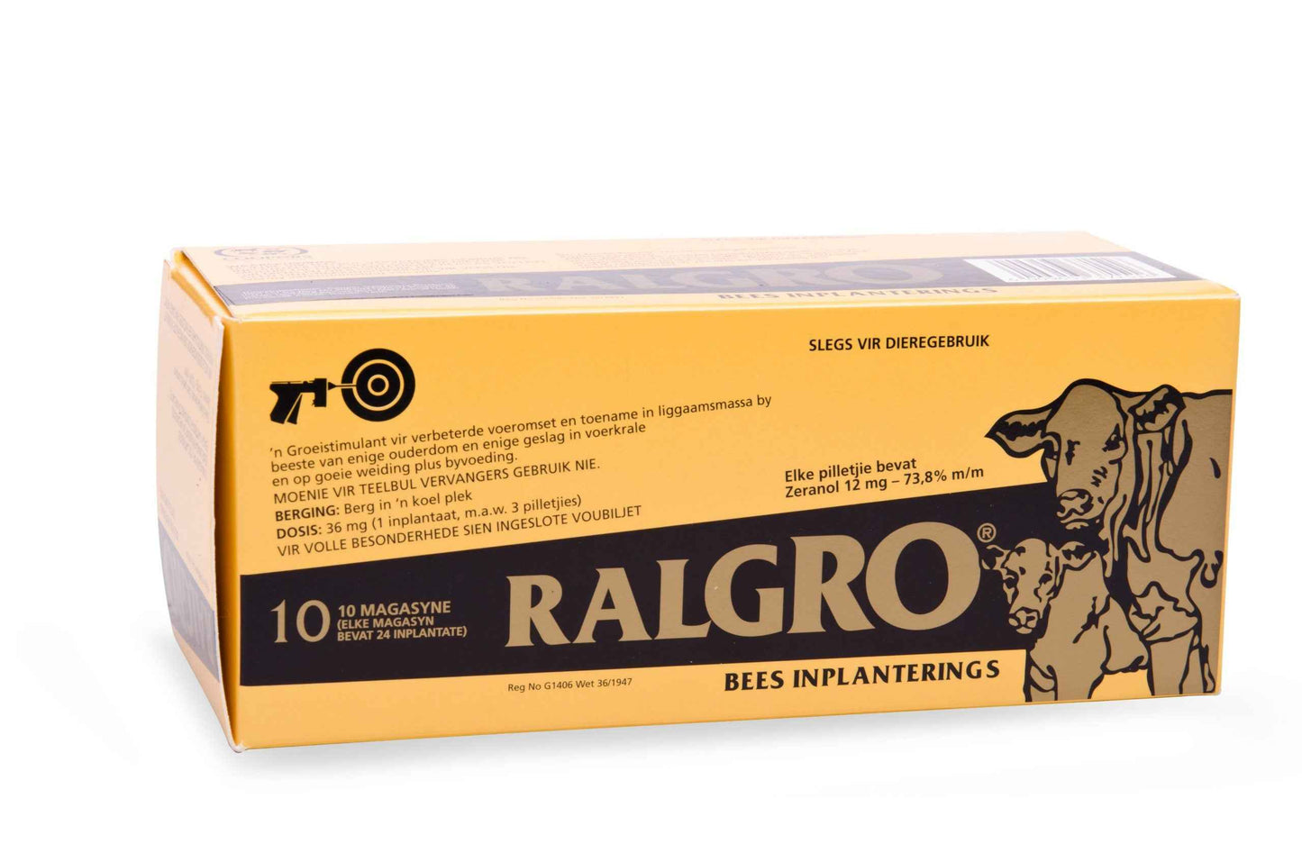 Ralgro cattle cartridge - growth implant (single)